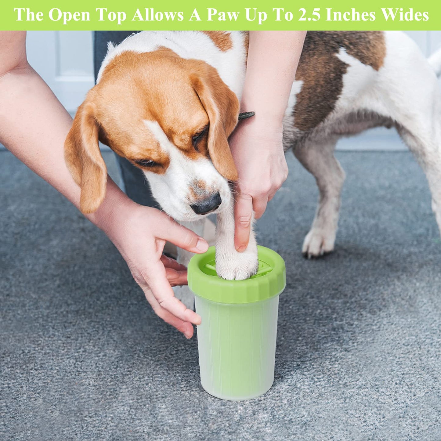 Dog Paw Washing Cup - 2 in 1 Green Foot Cleaner for Muddy Paws, Summer Pet Accessory and Equipment