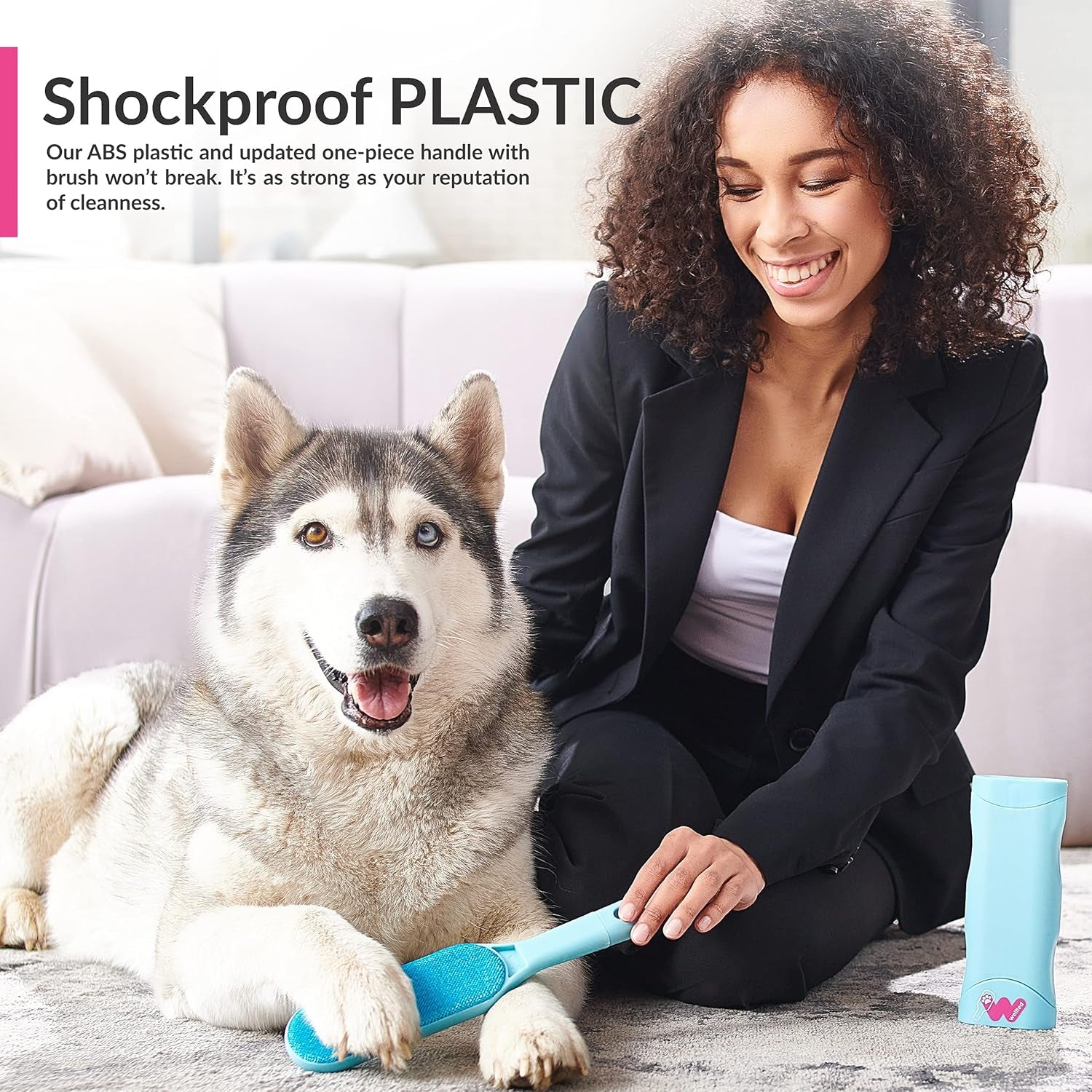 New Blue Self-Cleaning Double-Sided Pet Hair Remover for Couch, Furniture, Clothing, Car Seats, Carpet, Pet Bed - Dog & Cat Hair Remover, Fur & Lint Brush