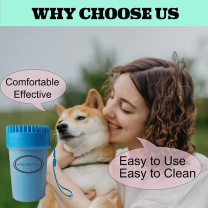 Dog Paw Cleaner Large Breed XL, Dog Cat Paw Washer, Quickly and Effectively Clean Muddy Pet Paws (Large, Blue)