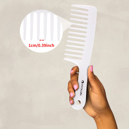 Wide Tooth Comb Detangling Hair Brush Paddle Hair Comb Care Handgrip Comb-Best Styling Comb for Long Wet or Curly Reduce Hair Loss and Dandruff & Headache-Minimal Breakages