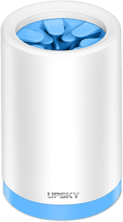 Dog Paw Cleaner, Pet Grooming Brush, Prevent Water Splashing,Soft Silicone Dog Foot Washer for Medium Dog (Blue)