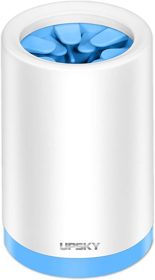 Dog Paw Cleaner, Pet Grooming Brush, Prevent Water Splashing,Soft Silicone Dog Foot Washer for Medium Dog (Blue)