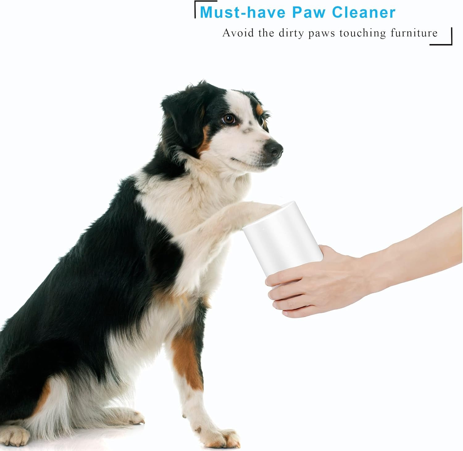 Dog Paw Cleaner, Pet Grooming Brush, Prevent Water Splashing,Soft Silicone Dog Foot Washer for Medium Dog (Blue)