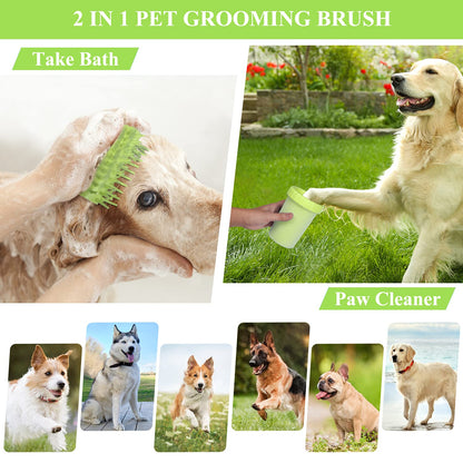 Dog Paw Washing Cup - 2 in 1 Green Foot Cleaner for Muddy Paws, Summer Pet Accessory and Equipment