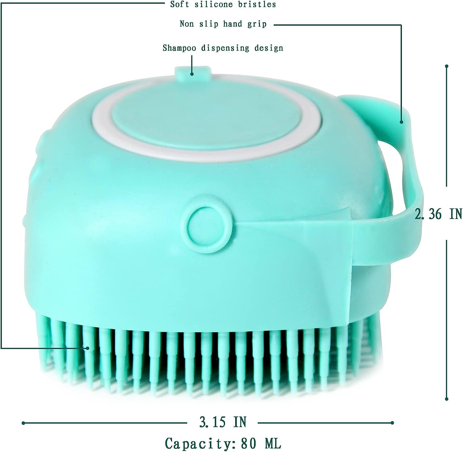 Pet Bath Brush Dog Baths Brush Shampoo Dispenser Soft Silicone Dog Bathing Brushes Dogs Shampoo Brushes Scrubbers for Cats and Dogs Shower Brush Grooming (Blue)