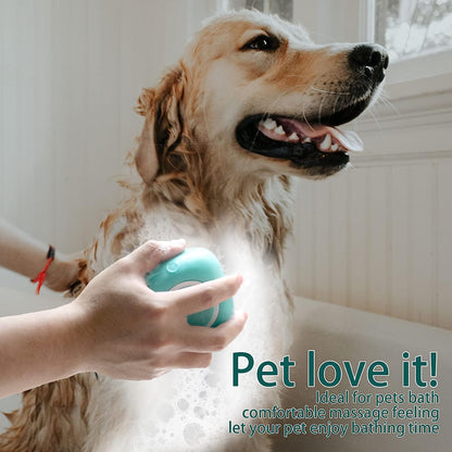 Pet Bath Brush Dog Baths Brush Shampoo Dispenser Soft Silicone Dog Bathing Brushes Dogs Shampoo Brushes Scrubbers for Cats and Dogs Shower Brush Grooming (Blue)