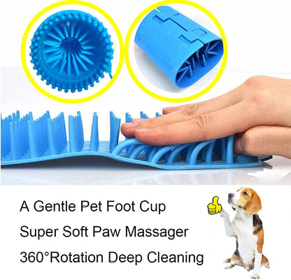 Dog Paw Cleaner Large Breed XL, Dog Cat Paw Washer, Quickly and Effectively Clean Muddy Pet Paws (Large, Blue)