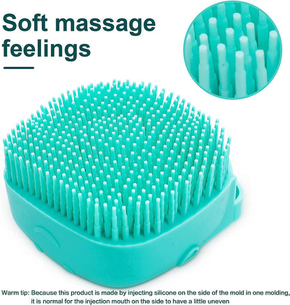 Pet Bath Brush Dog Baths Brush Shampoo Dispenser Soft Silicone Dog Bathing Brushes Dogs Shampoo Brushes Scrubbers for Cats and Dogs Shower Brush Grooming (Blue)
