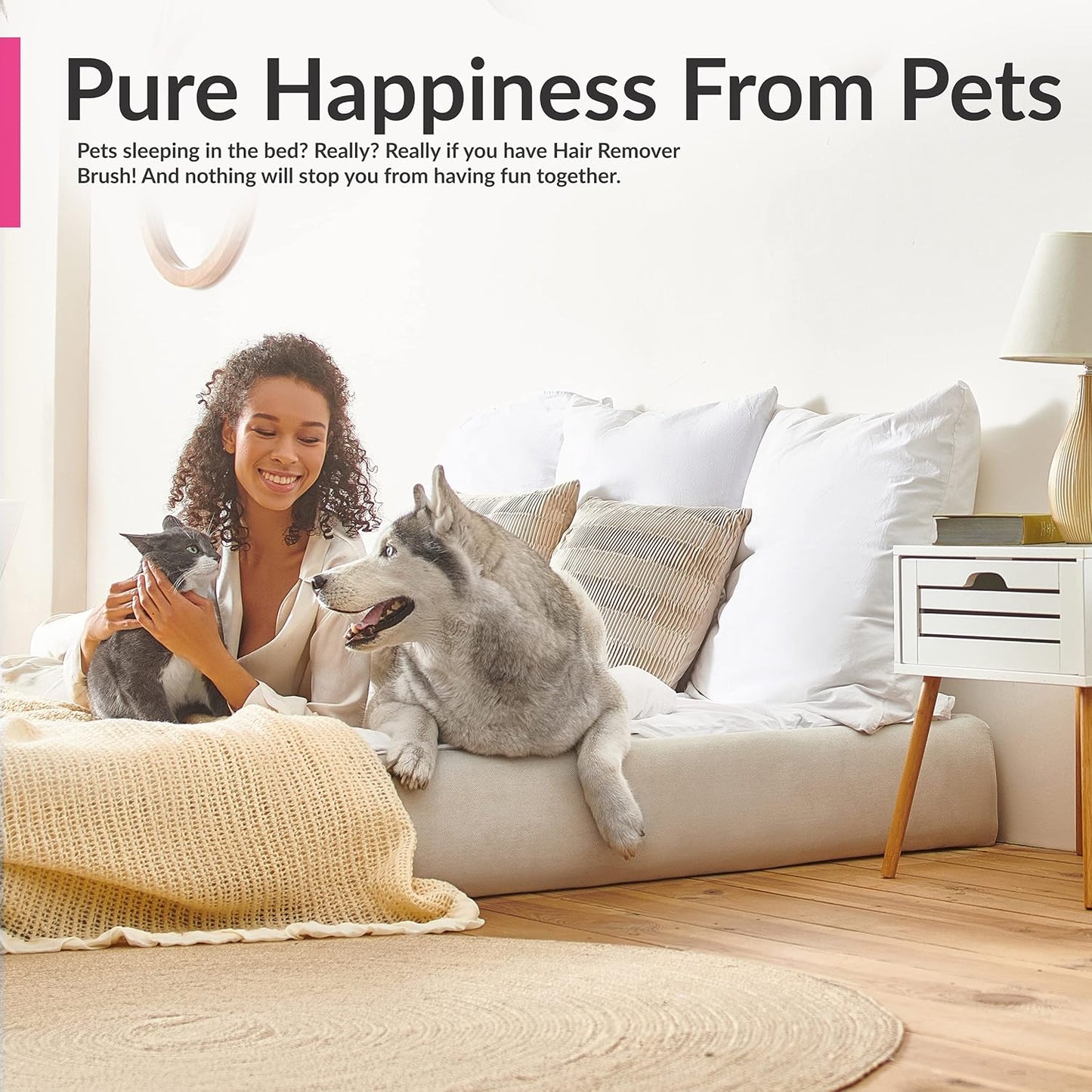 New Blue Self-Cleaning Double-Sided Pet Hair Remover for Couch, Furniture, Clothing, Car Seats, Carpet, Pet Bed - Dog & Cat Hair Remover, Fur & Lint Brush