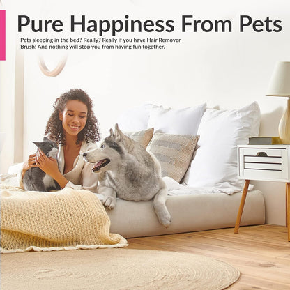 New Blue Self-Cleaning Double-Sided Pet Hair Remover for Couch, Furniture, Clothing, Car Seats, Carpet, Pet Bed - Dog & Cat Hair Remover, Fur & Lint Brush