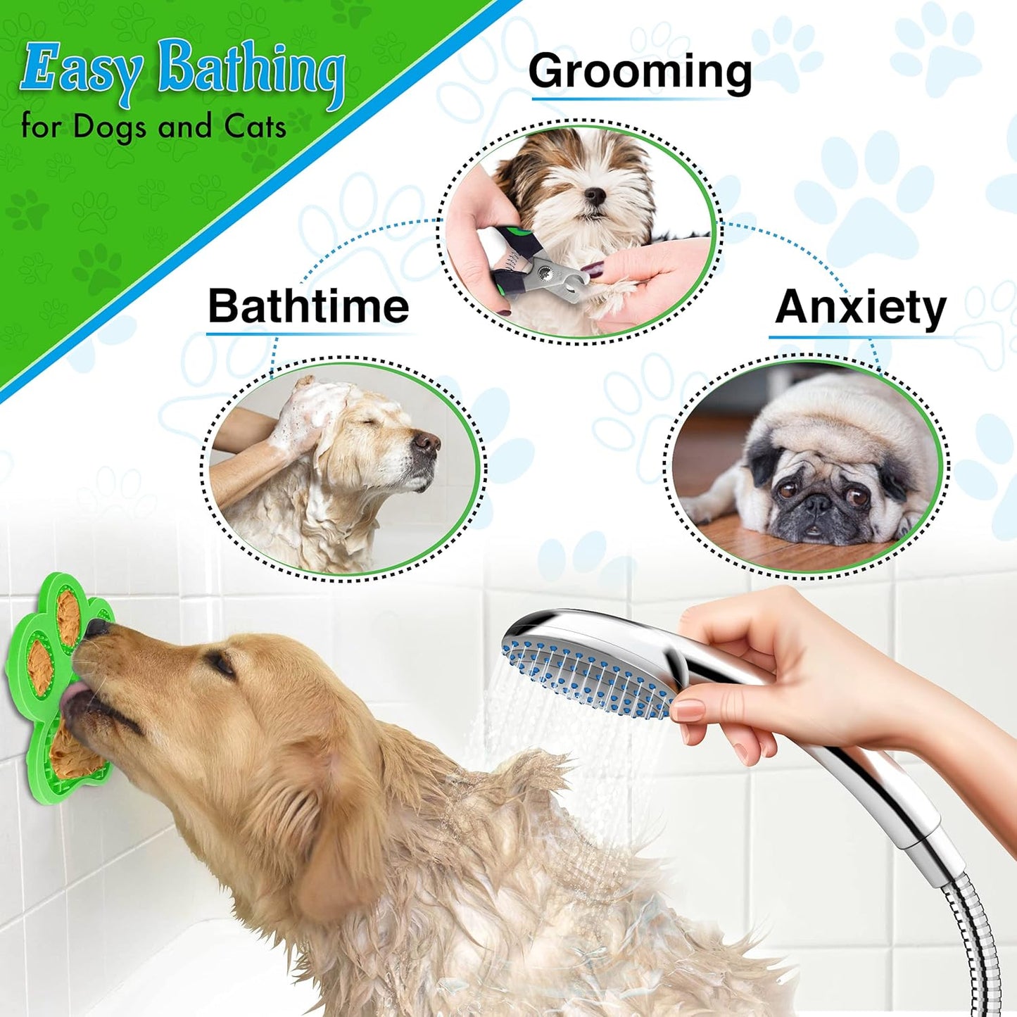Dog Nail Clippers - Dog and Cat Pet Nail Trimmers with Nail File | Grooming Tool for Pets with Lick Mat - Professional Nail Clippers for Small Medium Large Breeds, Green