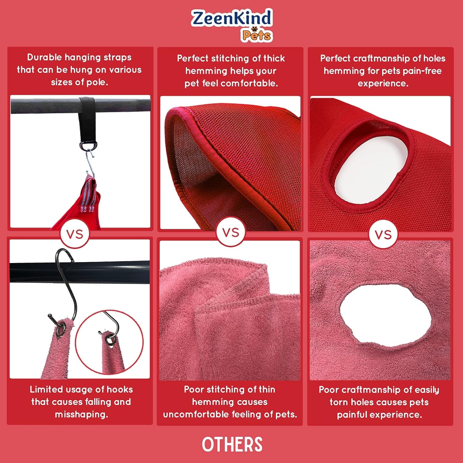 10 in 1 Cat & Dog Grooming Hammock Harness with Nail Clippers & File, Comb, & Hanging Pet Grooming Hammock| Cat & Dog Sling Restraint Bag Holder for Nail Trimming/Clipping & Bathing- Small