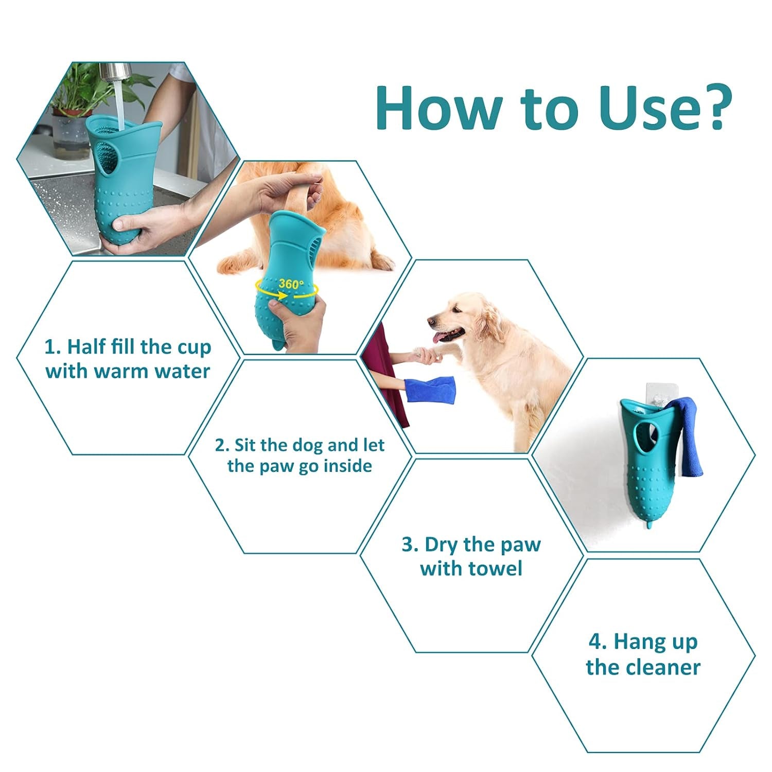 Portable Silicone Paw Cleaner and Scrubber for Large and Medium Breed Dogs - Muddy Paw Cleaning Cup