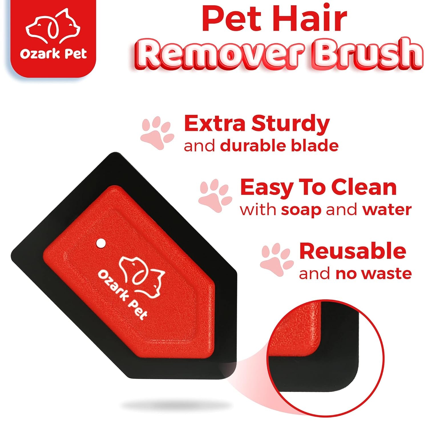 Pet Hair Remover, Dog Hair Remover - with Edge Sweeping, Avoid Scratching, Pet Hair Remover for Couch, Car, and Comforter, an Essential Pet Hair Removal Tool for Your Clean House