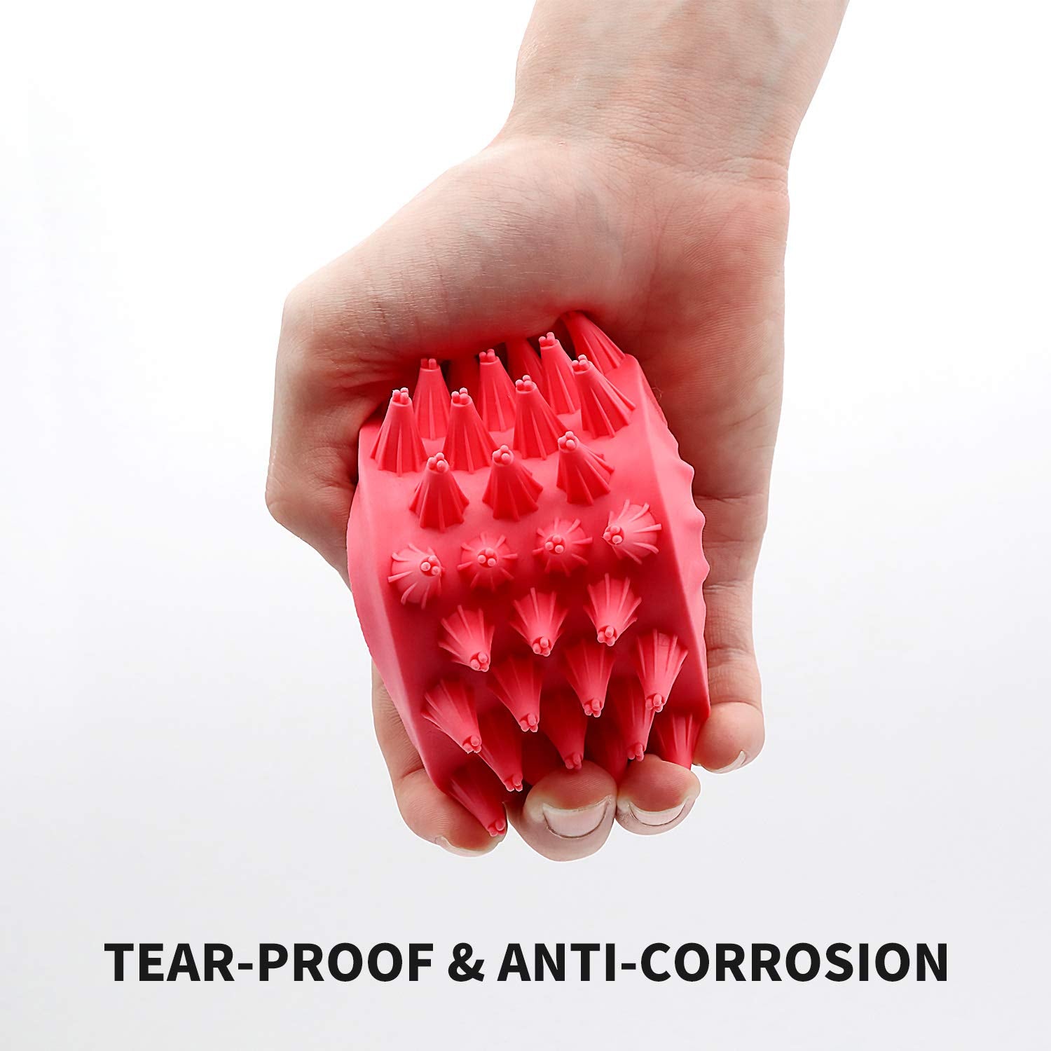 Dog Grooming Brush,  Silicone Dual Side Pet Bath Brush for Deshedding & Massaging, Hair Brush Comb for Pet, Puppy, Cats (Red)