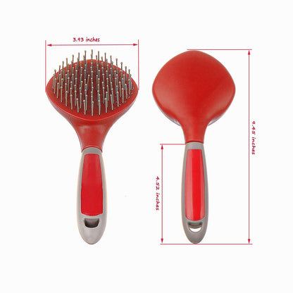 Mane and Tail Brush for Horses and Dogs with Soft Touch Grip (RED)