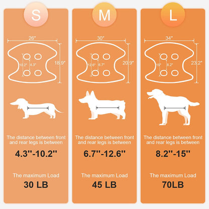 Dog Grooming Hammock Harness for Dog, 12 in 1 Durable Dog Hammock, Breathable Pet Grooming Hammock Helper for Grooming, Hair/Ear/Eye/Teeth Care, Nail Trimming,Orange,L