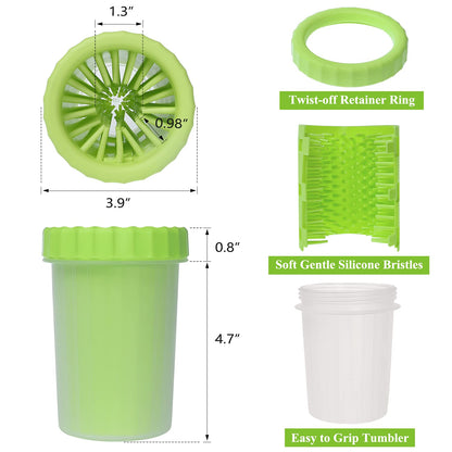 Dog Paw Washing Cup - 2 in 1 Green Foot Cleaner for Muddy Paws, Summer Pet Accessory and Equipment