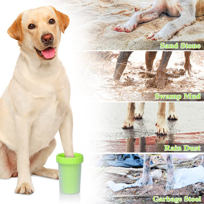 Dog Paw Washing Cup - 2 in 1 Green Foot Cleaner for Muddy Paws, Summer Pet Accessory and Equipment