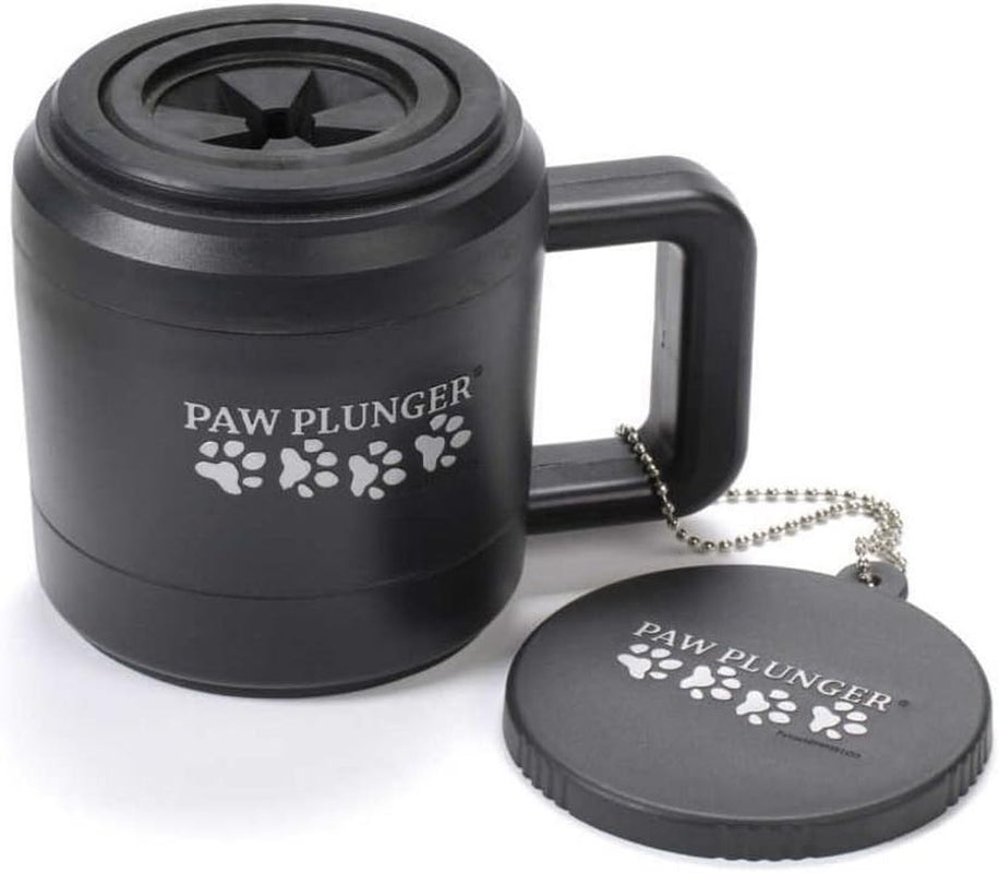 Paw Plunger – Dog Paw Cleaner - Dog and Puppy Essentials - Portable Dirty Paw Washer - Ideal for Medium Dogs - Black
