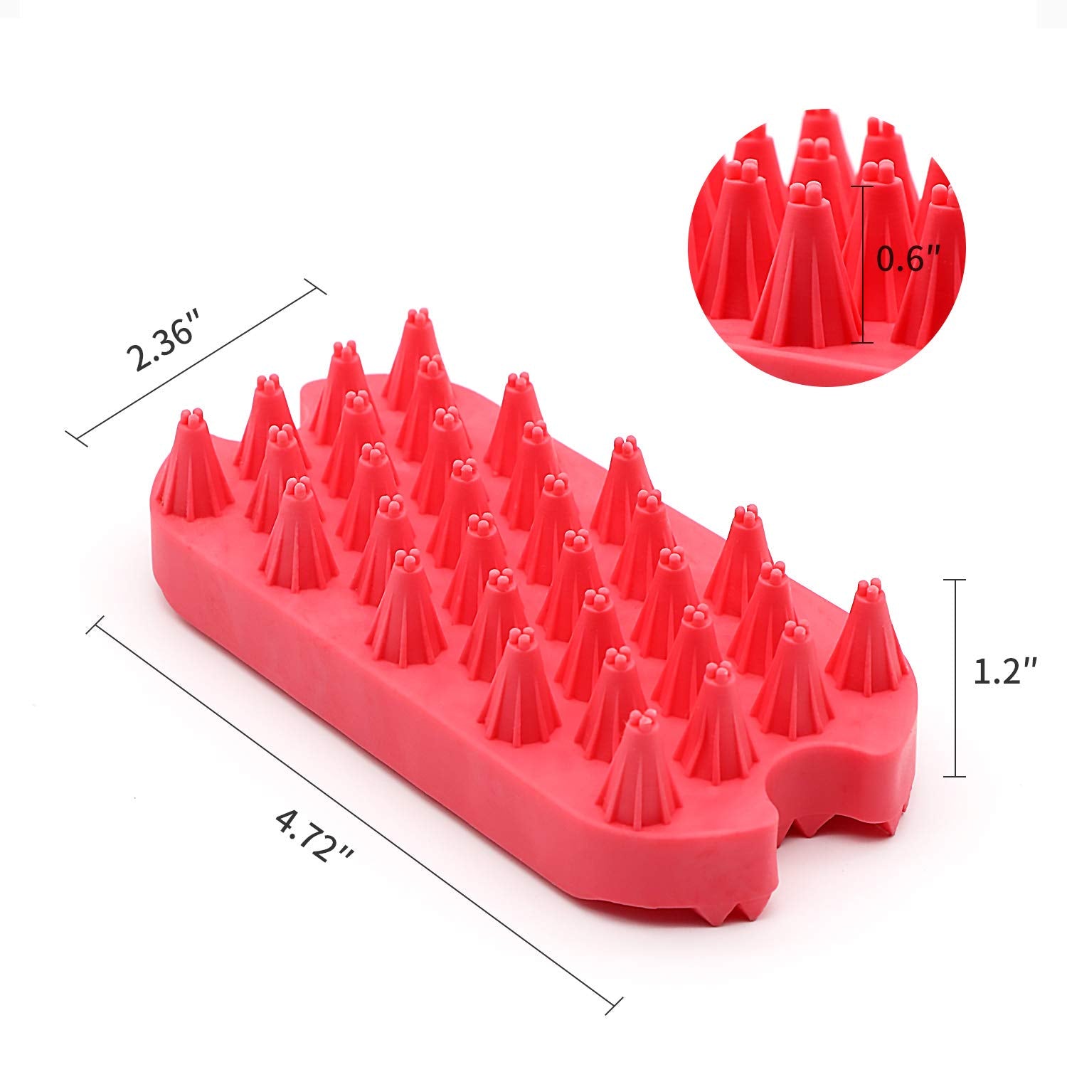 Dog Grooming Brush,  Silicone Dual Side Pet Bath Brush for Deshedding & Massaging, Hair Brush Comb for Pet, Puppy, Cats (Red)